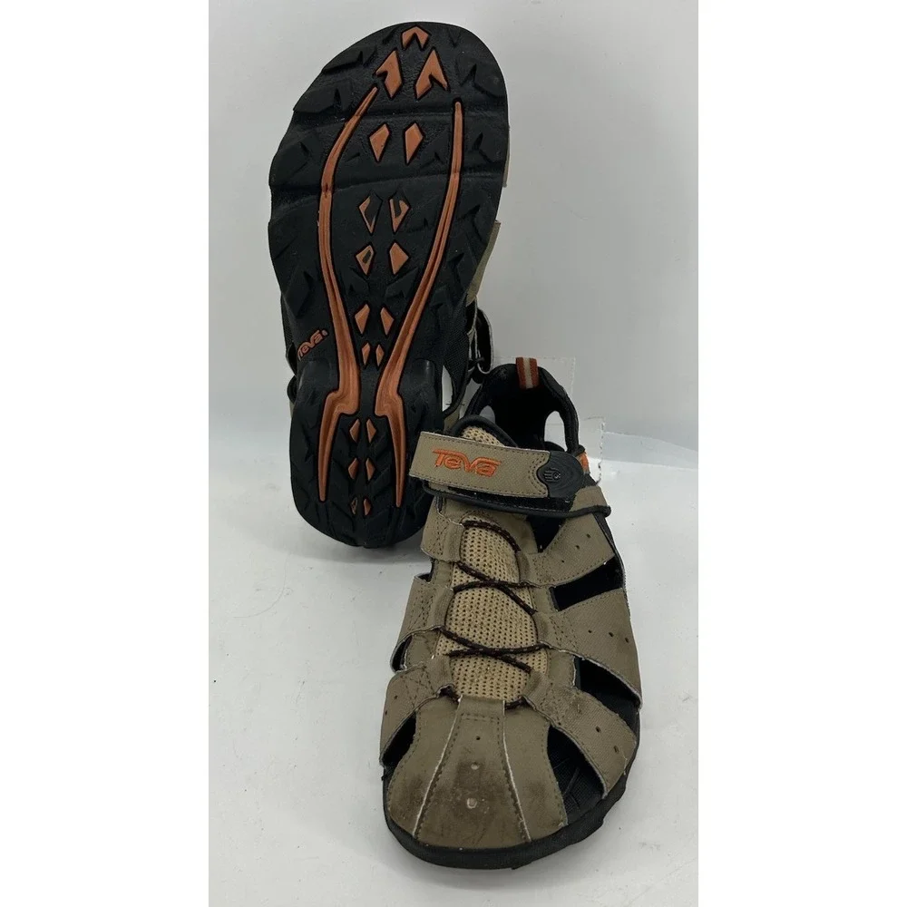 Teva Deacon Closed Toe Hiking Sandals Beige Leather Men's Size 9